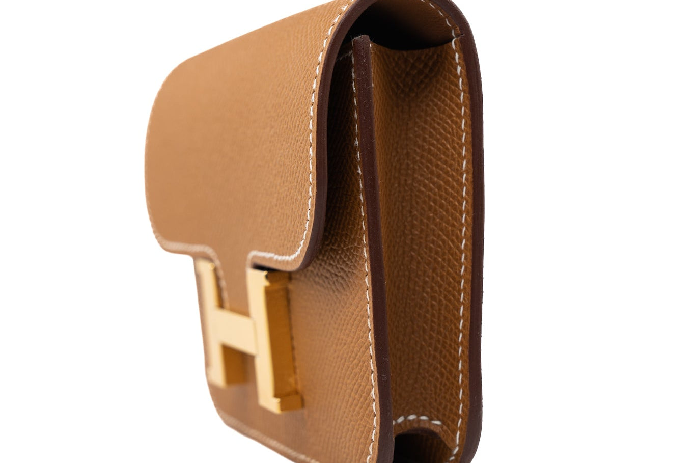 Hermes Wallet  Hermès Gold Veau Epsom Constance Slim Wallet - Redeluxe