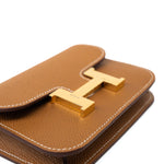 Hermes Wallet  Hermès Gold Veau Epsom Constance Slim Wallet - Redeluxe