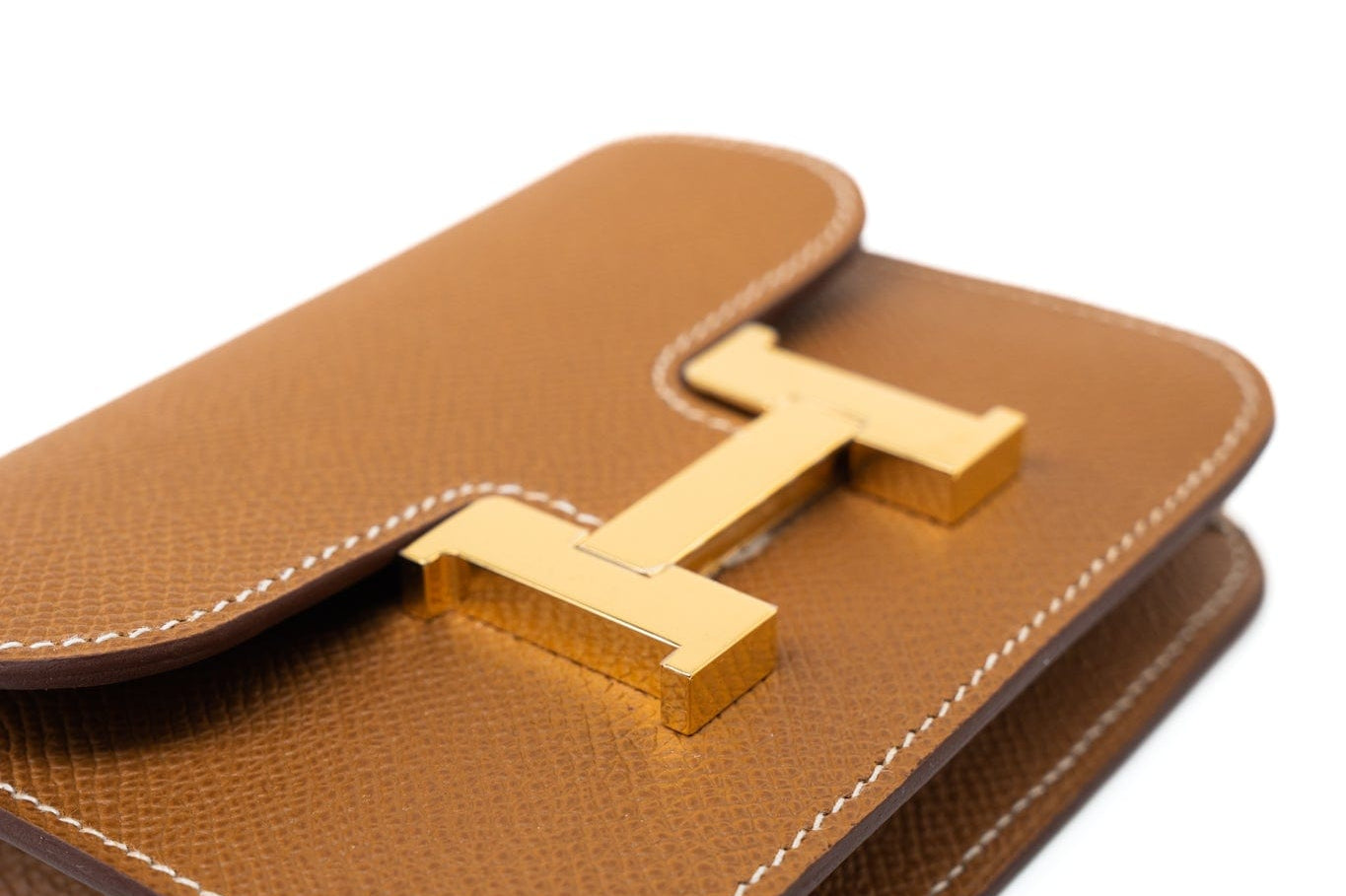 Hermes Wallet  Hermès Gold Veau Epsom Constance Slim Wallet - Redeluxe