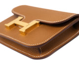Hermes Wallet  Hermès Gold Veau Epsom Constance Slim Wallet - Redeluxe