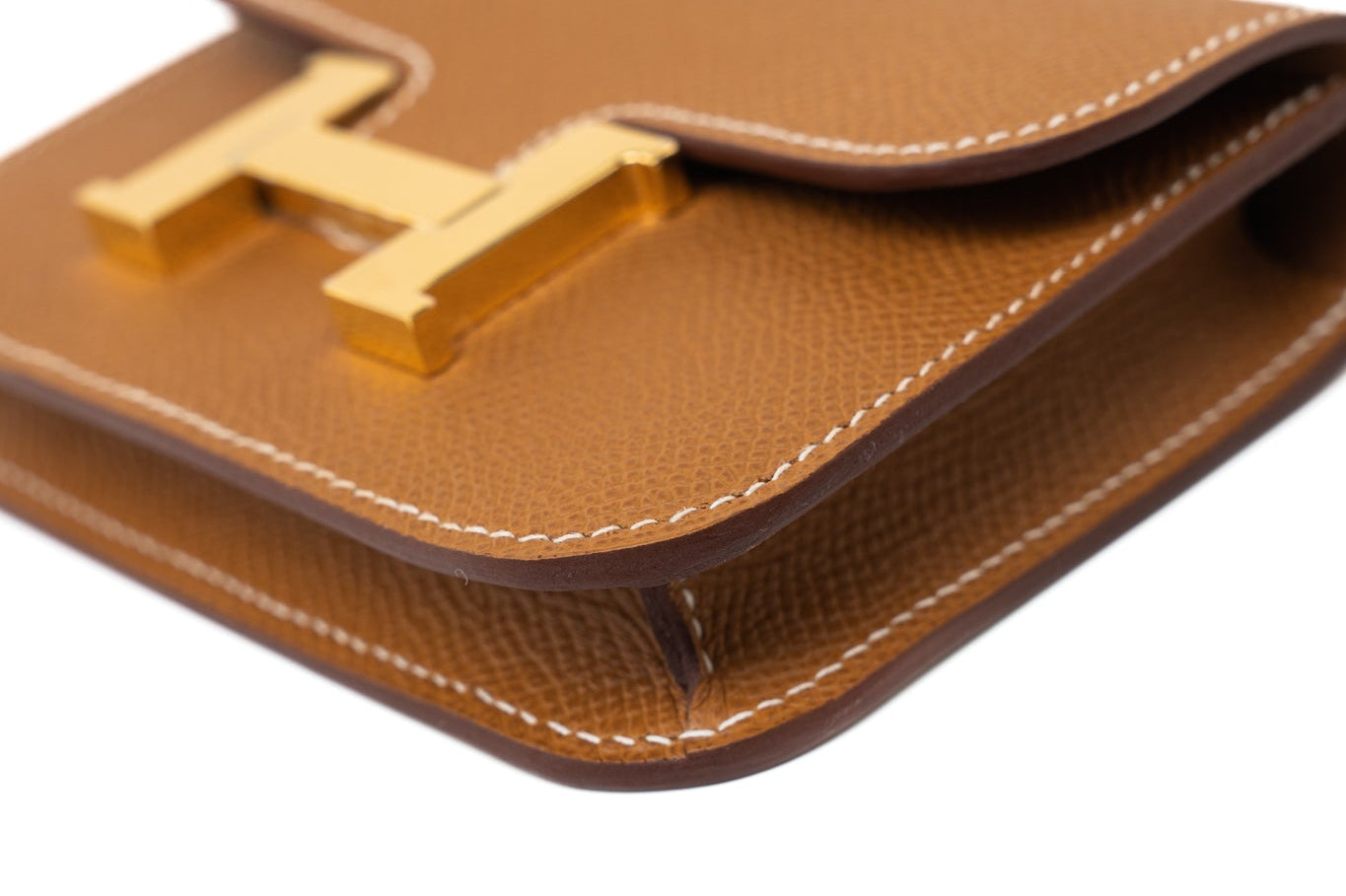 Hermes Wallet  Hermès Gold Veau Epsom Constance Slim Wallet - Redeluxe