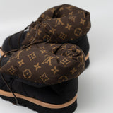 Louis Vuitton Boots Black Louis Vuitton Ankle Comfort Black Water Repellent Nylon Monogram Boots/Booties - Redeluxe