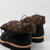 Louis Vuitton Boots Black Louis Vuitton Ankle Comfort Black Water Repellent Nylon Monogram Boots/Booties - Redeluxe