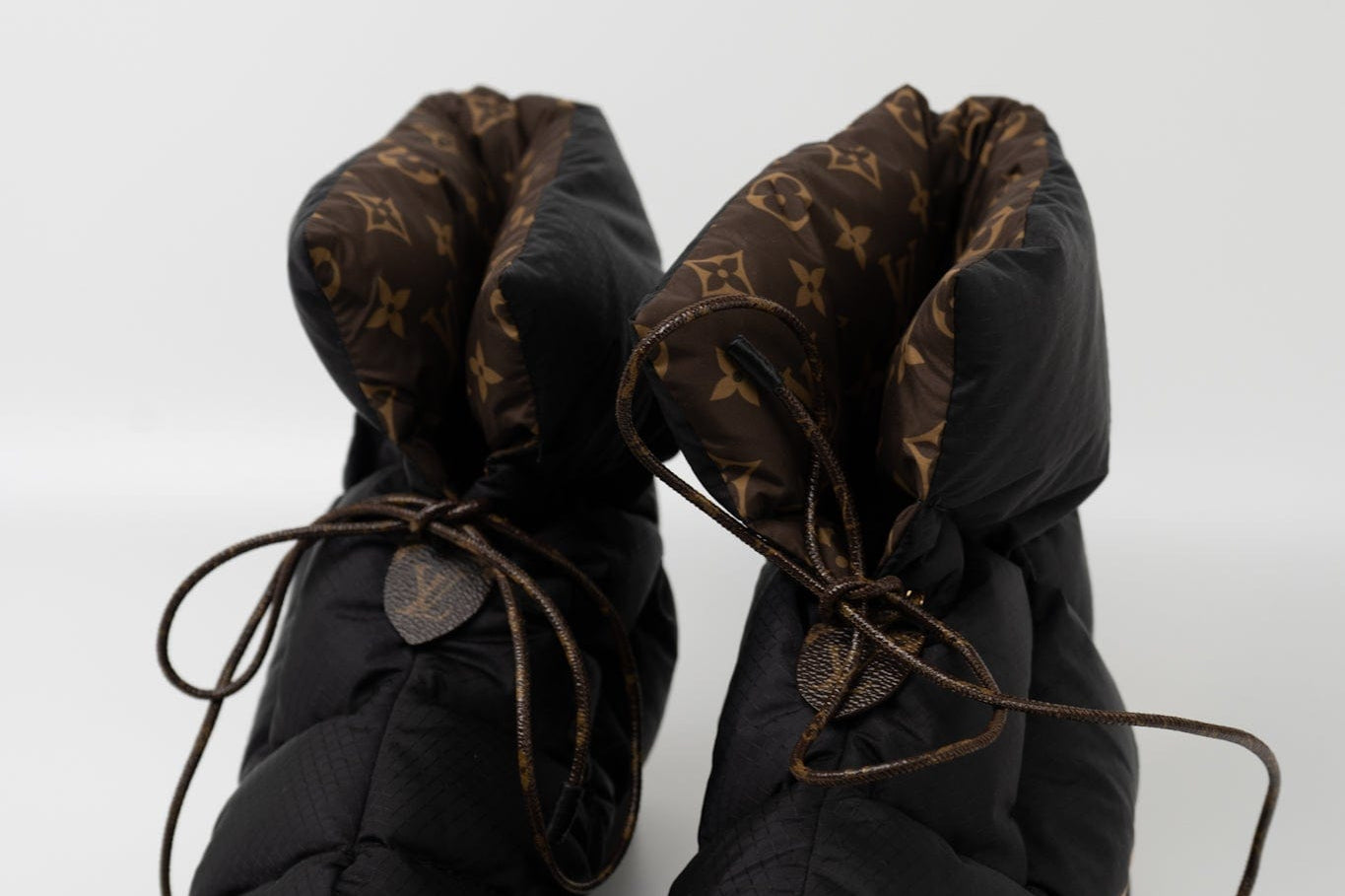 Louis Vuitton Boots Black Louis Vuitton Ankle Comfort Black Water Repellent Nylon Monogram Boots/Booties - Redeluxe