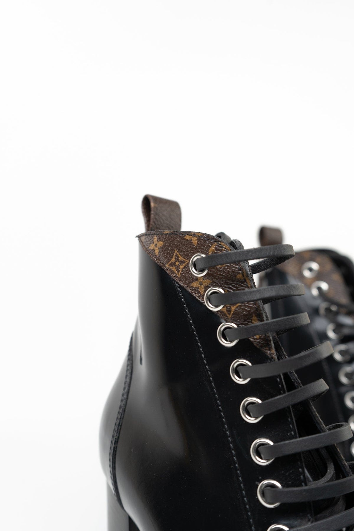 Louis Vuitton Boots Black Louis Vuitton Patent Calfskin Monogram Star Trail Ankle Boots Black - Redeluxe