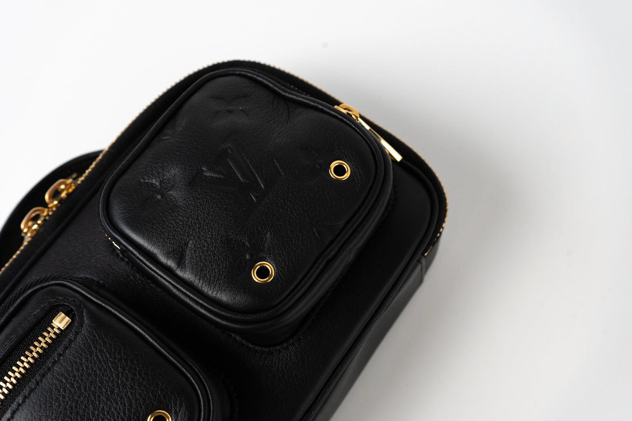 Louis Vuitton Crossbody Black Louis Vuitton Utility Crossbody Bag Black Monogram Embossed - Redeluxe