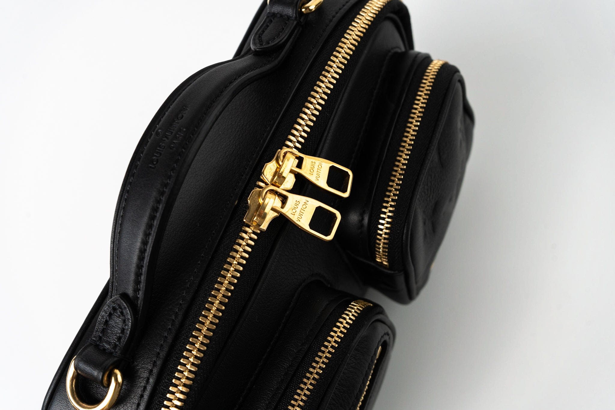 Louis Vuitton Crossbody Black Louis Vuitton Utility Crossbody Bag Black Monogram Embossed - Redeluxe