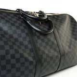 Louis Vuitton Duffle Bag Louis Vuitton Keepall 55 Bandouliere in Damier Graphite Canvas - Redeluxe