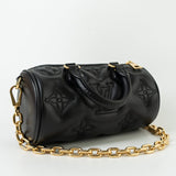 Louis Vuitton Handbag Black Louis Vuitton Black Monogram Calfskin Leather Papillon BB Bag - Redeluxe
