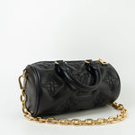 Louis Vuitton Handbag Black Louis Vuitton Black Monogram Calfskin Leather Papillon BB Bag - Redeluxe