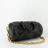 Louis Vuitton Handbag Black Louis Vuitton Black Monogram Calfskin Leather Papillon BB Bag - Redeluxe