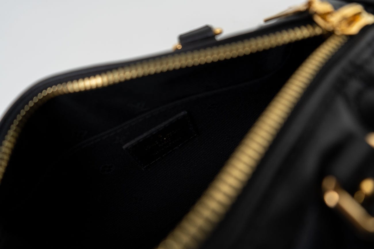 Louis Vuitton Handbag Black Louis Vuitton Black Monogram Calfskin Leather Papillon BB Bag - Redeluxe