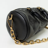 Louis Vuitton Handbag Black Louis Vuitton Black Monogram Calfskin Leather Papillon BB Bag - Redeluxe