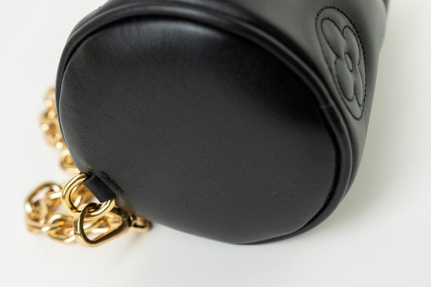 Louis Vuitton Handbag Black Louis Vuitton Black Monogram Calfskin Leather Papillon BB Bag - Redeluxe
