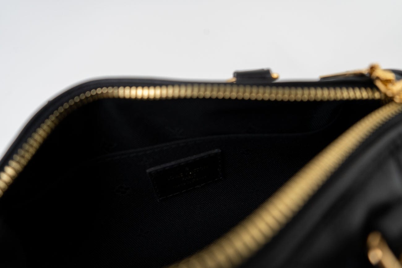 Louis Vuitton Handbag Black Louis Vuitton Black Monogram Calfskin Leather Papillon BB Bag - Redeluxe