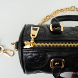 Louis Vuitton Handbag Black Louis Vuitton Black Monogram Calfskin Leather Papillon BB Bag - Redeluxe