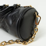 Louis Vuitton Handbag Black Louis Vuitton Black Monogram Calfskin Leather Papillon BB Bag - Redeluxe