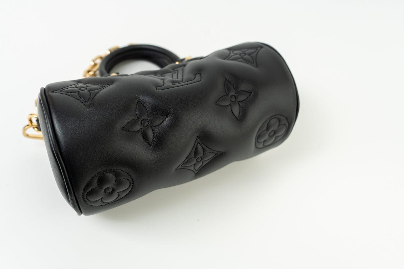 Louis Vuitton Handbag Black Louis Vuitton Black Monogram Calfskin Leather Papillon BB Bag - Redeluxe