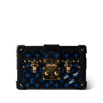 Louis Vuitton Handbag Blue Louis Vuitton Monogram Petite Malle Blue Black - Redeluxe