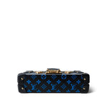 Louis Vuitton Handbag Blue Louis Vuitton Monogram Petite Malle Blue Black - Redeluxe