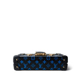 Louis Vuitton Handbag Blue Louis Vuitton Monogram Petite Malle Blue Black - Redeluxe