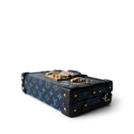 Louis Vuitton Handbag Blue Louis Vuitton Monogram Petite Malle Blue Black - Redeluxe