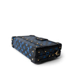 Louis Vuitton Handbag Blue Louis Vuitton Monogram Petite Malle Blue Black - Redeluxe