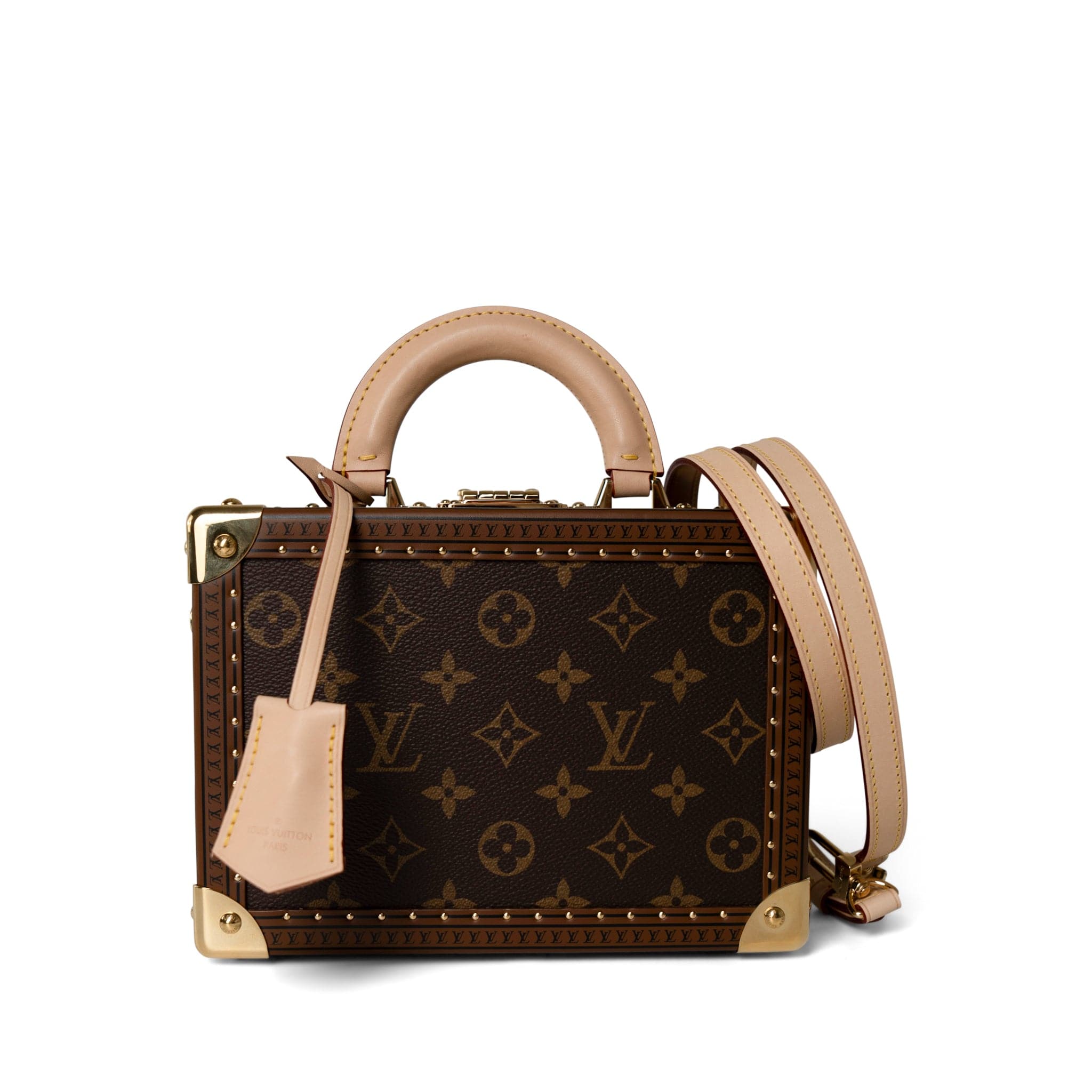 Louis Vuitton Handbag Brown Louis Vuitton Monogram Coated Canvas Petite Valise Top Handle Trunk Bag - Redeluxe