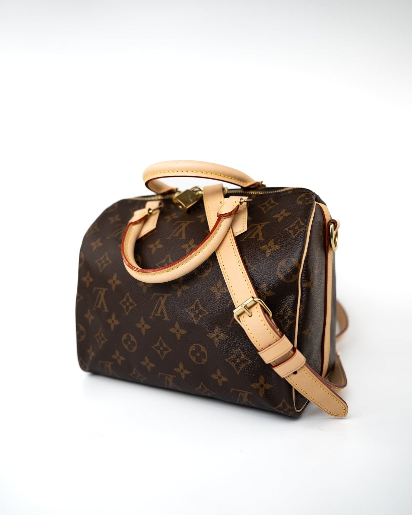 Louis Vuitton Handbag Brown Louis Vuitton Monogram Speedy Bandouliere 25 - Redeluxe