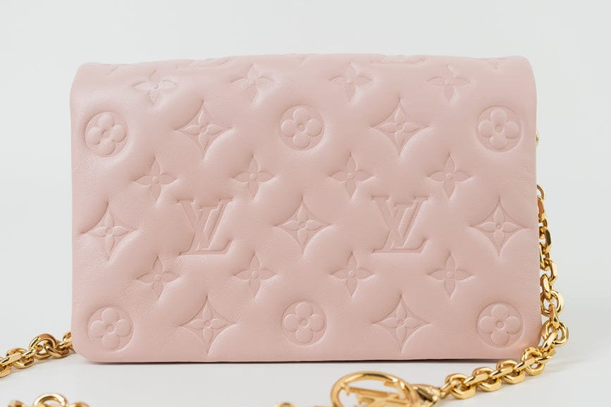 Louis Vuitton Handbag Louis Vuitton Pochette Coussin Light Pink Lambskin Embossed - Redeluxe