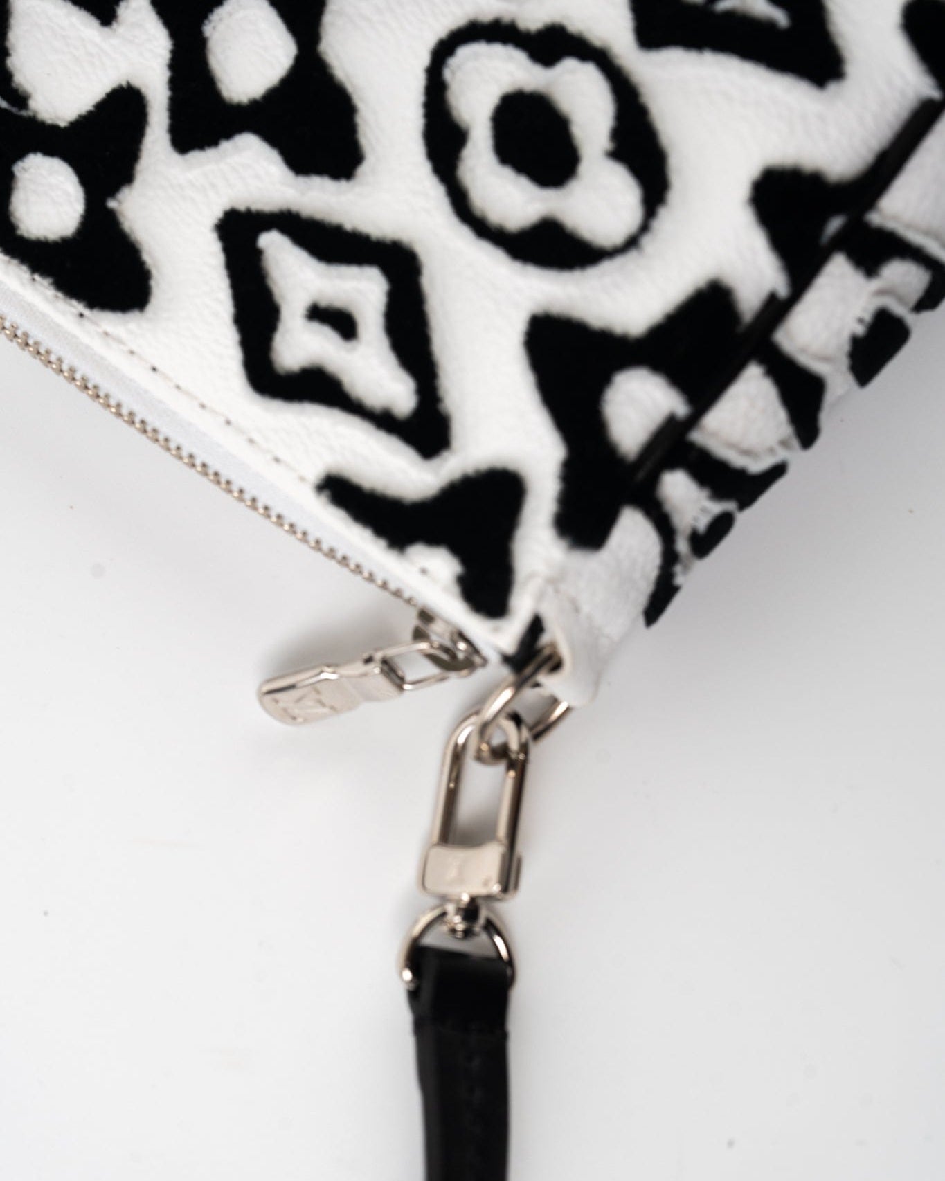 Louis Vuitton Handbag White Tufted Monogram X UF Pochette Accessories Black White - Redeluxe