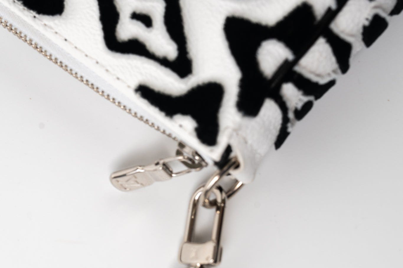 Louis Vuitton Handbag White Tufted Monogram X UF Pochette Accessories Black White - Redeluxe