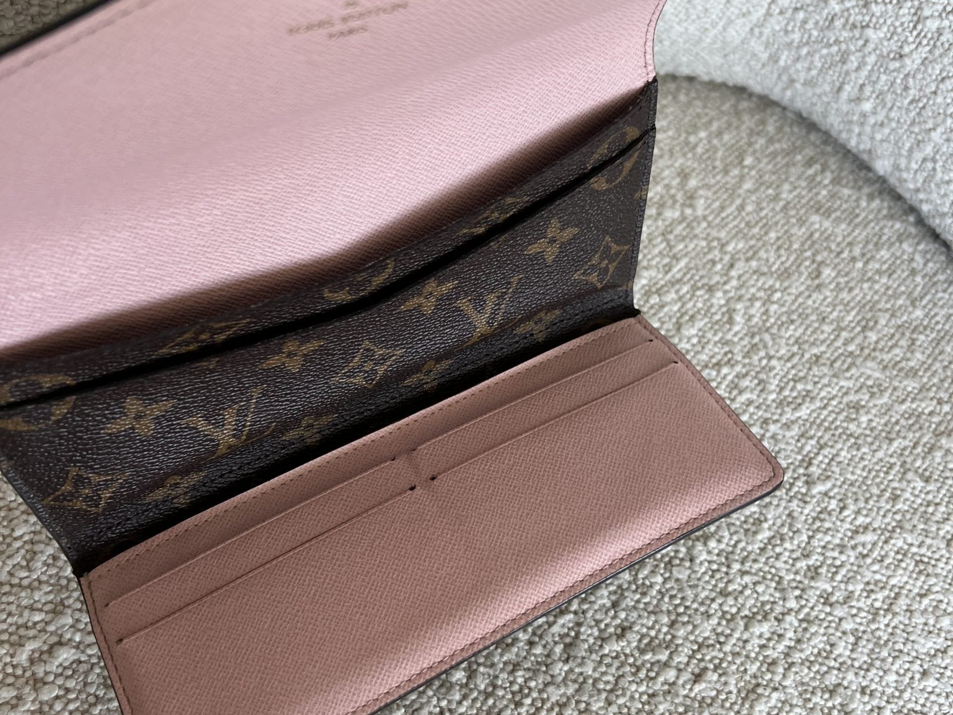 Louis Vuitton Pouch Purse Brown Louis Vuitton Rose Ballerine Monogram Canvas Josephine Wallet - Redeluxe