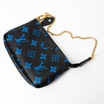 Louis Vuitton Pouch Purse Louis Vuitton Black & Blue Monogram Canvas Mini Pochette - Redeluxe