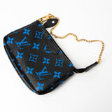 Louis Vuitton Pouch Purse Louis Vuitton Black & Blue Monogram Canvas Mini Pochette - Redeluxe