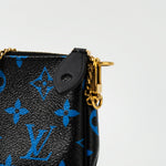 Louis Vuitton Pouch Purse Louis Vuitton Black & Blue Monogram Canvas Mini Pochette - Redeluxe