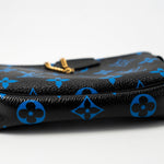 Louis Vuitton Pouch Purse Louis Vuitton Black & Blue Monogram Canvas Mini Pochette - Redeluxe