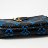 Louis Vuitton Pouch Purse Louis Vuitton Black & Blue Monogram Canvas Mini Pochette - Redeluxe