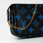 Louis Vuitton Pouch Purse Louis Vuitton Black & Blue Monogram Canvas Mini Pochette - Redeluxe