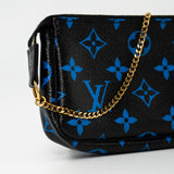 Louis Vuitton Pouch Purse Louis Vuitton Black & Blue Monogram Canvas Mini Pochette - Redeluxe