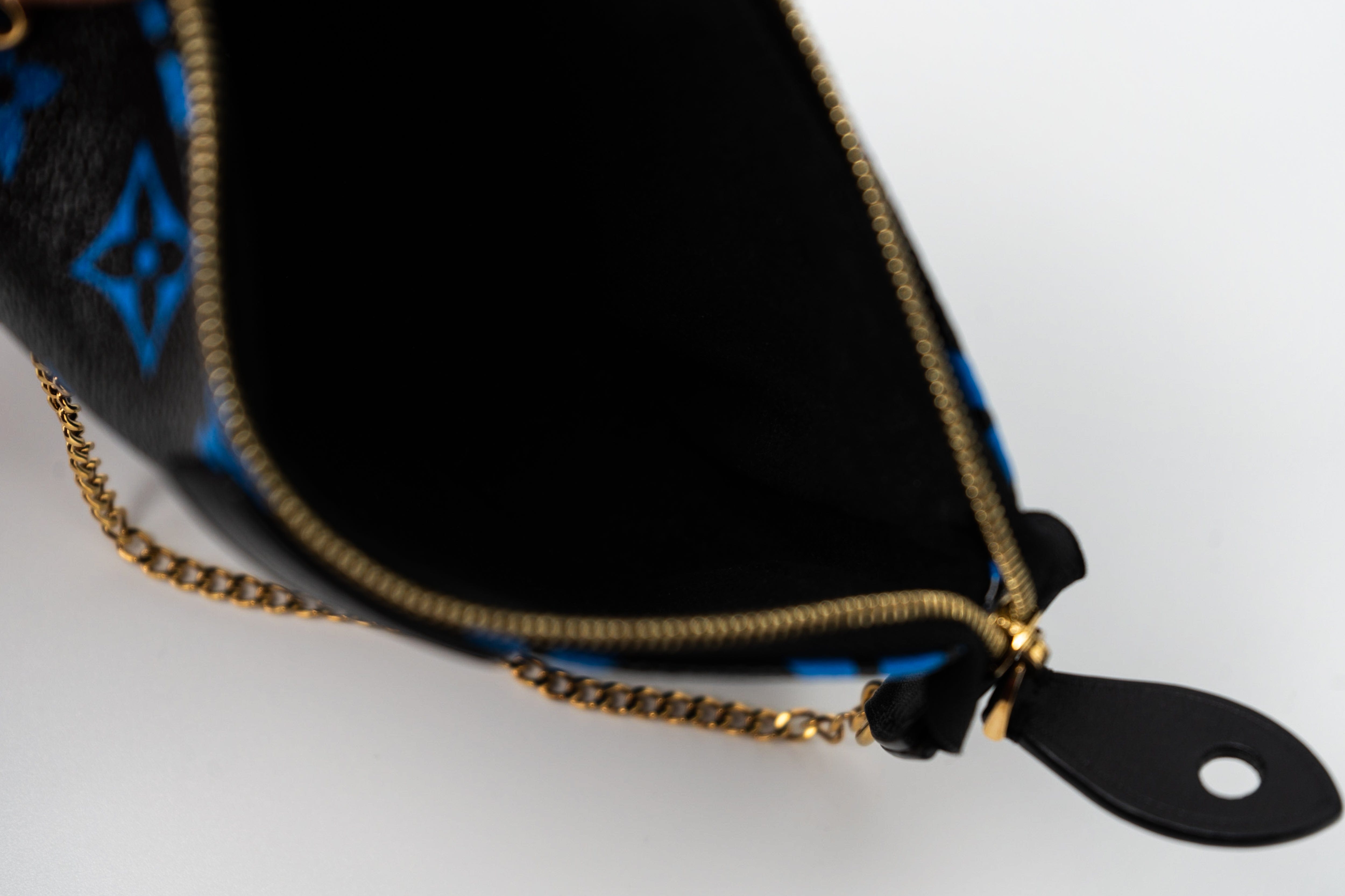 Louis Vuitton Pouch Purse Louis Vuitton Black & Blue Monogram Canvas Mini Pochette - Redeluxe