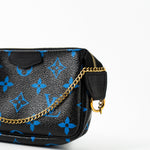 Louis Vuitton Pouch Purse Louis Vuitton Black & Blue Monogram Canvas Mini Pochette - Redeluxe