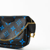 Louis Vuitton Pouch Purse Louis Vuitton Black & Blue Monogram Canvas Mini Pochette - Redeluxe