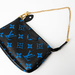 Louis Vuitton Pouch Purse Louis Vuitton Black & Blue Monogram Canvas Mini Pochette - Redeluxe