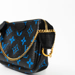 Louis Vuitton Pouch Purse Louis Vuitton Black & Blue Monogram Canvas Mini Pochette - Redeluxe