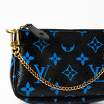 Louis Vuitton Pouch Purse Louis Vuitton Black & Blue Monogram Canvas Mini Pochette - Redeluxe