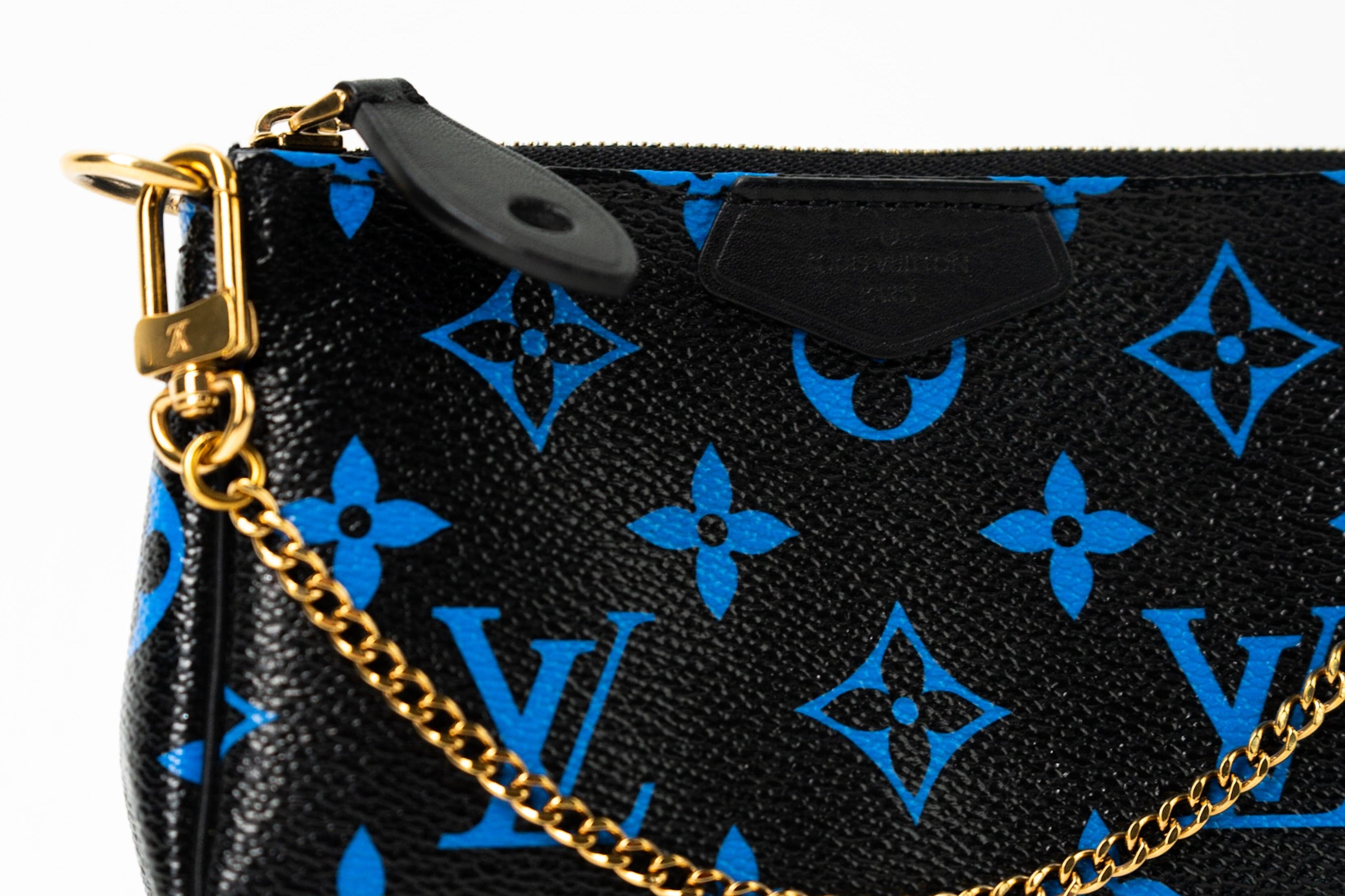 Louis Vuitton Pouch Purse Louis Vuitton Black & Blue Monogram Canvas Mini Pochette - Redeluxe