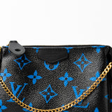 Louis Vuitton Pouch Purse Louis Vuitton Black & Blue Monogram Canvas Mini Pochette - Redeluxe