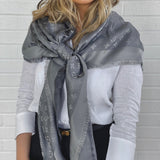 Louis Vuitton Shawl Grey Monogram Shine Shawl Charcoal Grey (M75120) - Redeluxe