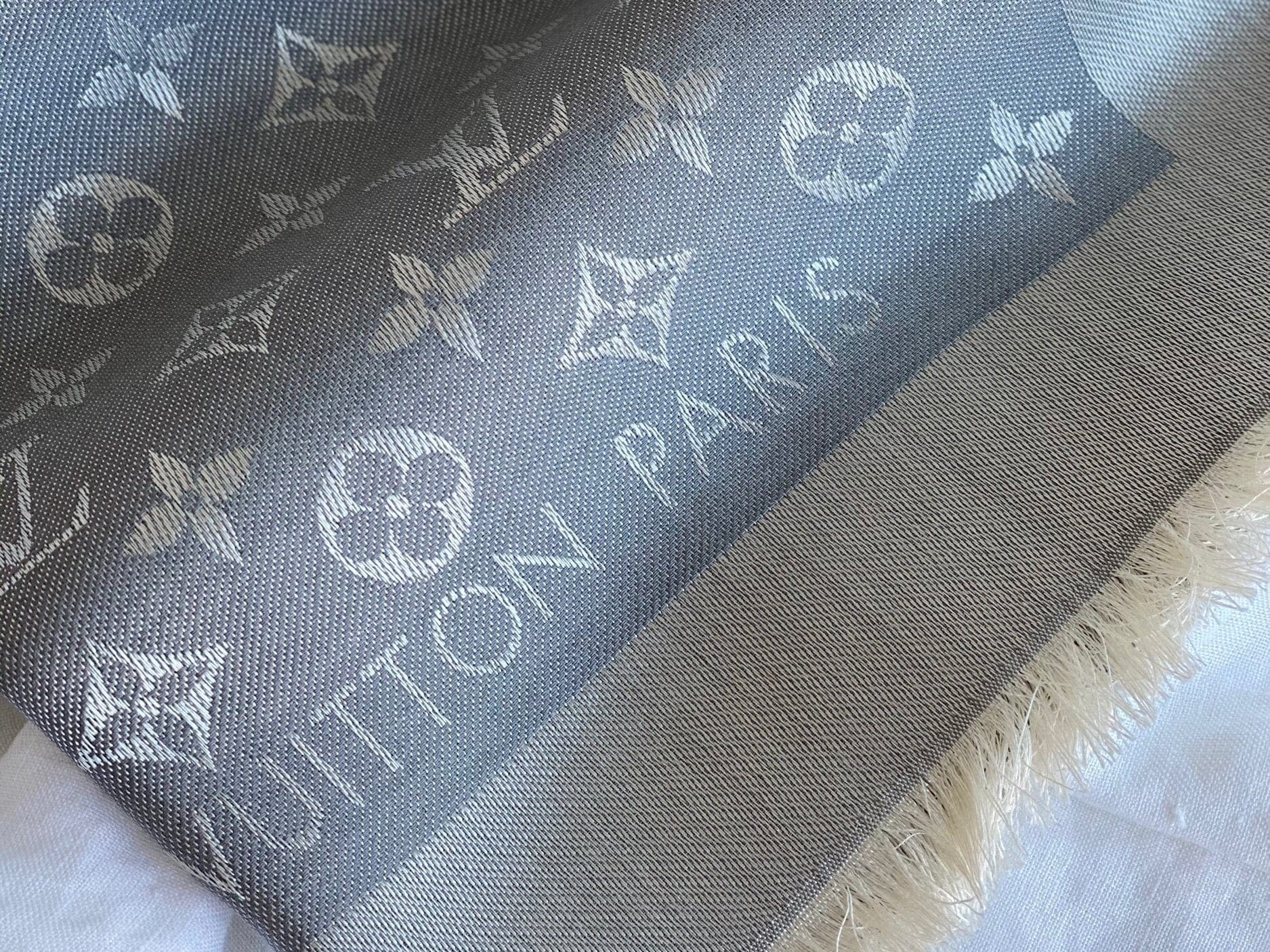 Louis Vuitton Shawl Louis Vuitton Monogram Shawl Pearl Grey (M70804) - Redeluxe